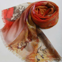 Fashionable Digital printing 100% wool scarf